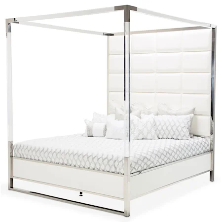 Contemporary King Metal Canopy Bed